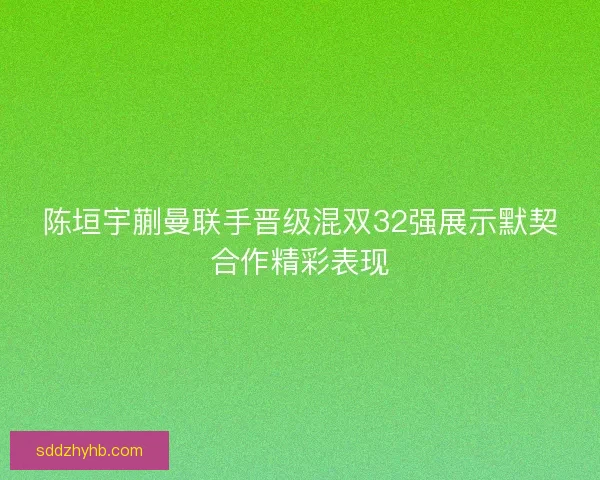 陈垣宇蒯曼联手晋级混双32强展示默契合作精彩表现 陈垣宇蒯曼联手晋级混双32强展示默契合作精彩表现